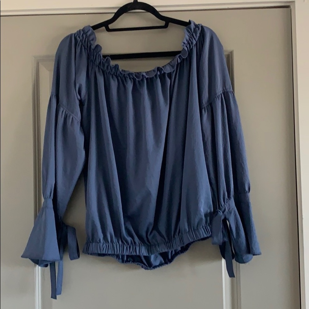 NWOT Navy blue off the shoulder top